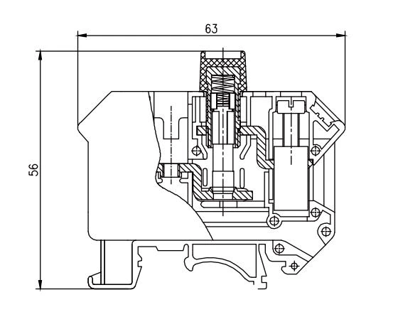 JHD5-16RD - Sigorta modüler terminal bloğu
